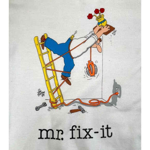 Vintage 80s Sweatshirt 1980s Mr. Fix It Home Improvement Funny Dad Size Large - Picture 1 of 6